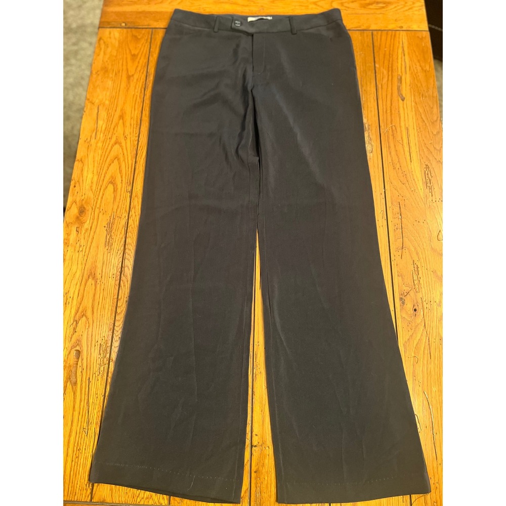 Jana Womens Black 100% Cotton Wide Leg Trousers Dress Pants Size 32x31